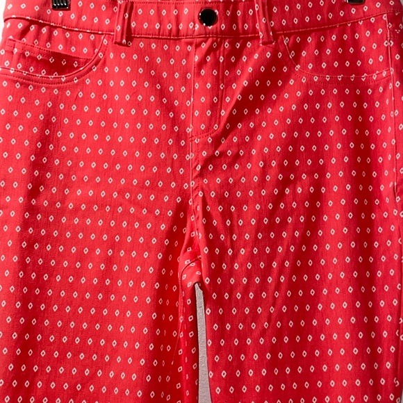 NWT Rafaella Calypso Coral Comfort Stretch Printed Knit Twill Skinny Ankle 10 - Picture 4 of 7